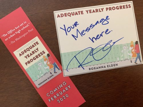 Signed sticker that says your message hereand bookmark